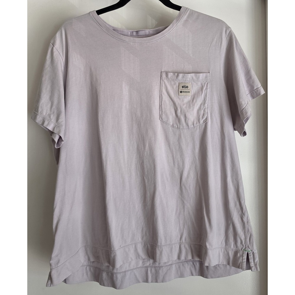 Stio Womens T-Shirt XL Lavender Cotton Casual Short Sleeve Tee Top Shirt